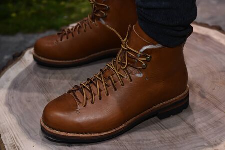 NEW YORK, NY - FEBRUARY 02: A model poses during the Brett Johnson Presentation during New York Fashion Week Men's Fall/Winter 2016 at Skylight at Clarkson Sq on February 2, 2016 in New York City.のeditorial素材