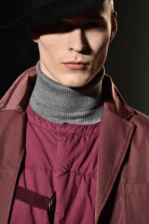 NEW YORK, NY - FEBRUARY 02: A model walks the runway wearing Robert Geller during New York Fashion...