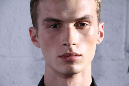 NEW YORK, NY - FEBRUARY 04: A model posing backstage before Siki Im Show during New York Fashion Week Men's Fall/Winter 2016 on February 4, 2016 in NYC.のeditorial素材