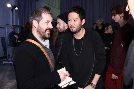 NEW YORK, NY - FEBRUARY 04: Designer Siki Im backstage before Siki Im Show during New York Fashion Week Men's Fall/Winter 2016 on February 4, 2016 in NYC.のeditorial素材