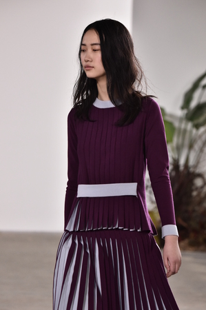 NEW YORK, NY - FEBRUARY 04: A model walks the runway at the Orley show during New York Fashion Week Men's Fall/Winter 2016 on February 4, 2016 in NYC.のeditorial素材