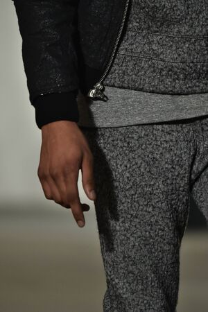 NEW YORK, NY - FEBRUARY 04: A model walks runway during the John Elliott + CO New York Fashion Week Men's Fall/Winter on February 4, 2016 in NYC.のeditorial素材