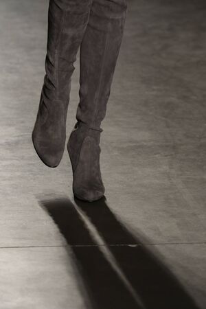 NEW YORK, NY - FEBRUARY 12: A model walks the runway at Pamella Roland fashion show during Fall 2016 New York Fashion Week on February 12, 2016 in NYC.のeditorial素材