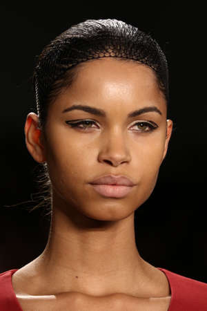 NEW YORK, NY - FEBRUARY 12: A model walks the runway at Pamella Roland fashion show during Fall 2016 New York Fashion Week on February 12, 2016 in NYC.のeditorial素材