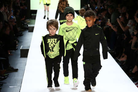 NEW YORK, NY - FEBRUARY 11: Kids perform on the runway during Rookie USA Presents Kids Rock! Fall 2016 at New York Fashion Week on February 11, 2016 in NYC.のeditorial素材