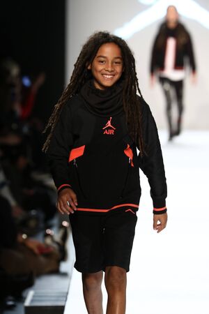 NEW YORK, NY - FEBRUARY 11: Kids perform on the runway during Rookie USA Presents Kids Rock! Fall 2016 at New York Fashion Week on February 11, 2016 in NYC.のeditorial素材