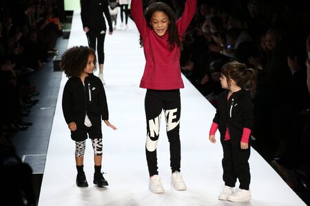 NEW YORK, NY - FEBRUARY 11: Kids perform on the runway during Rookie USA Presents Kids Rock! Fall 2016 at New York Fashion Week on February 11, 2016 in NYC.のeditorial素材