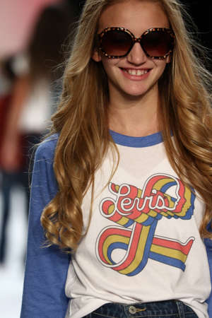 NEW YORK, NY - FEBRUARY 11: Kid performs on the runway during Rookie USA Presents Kids Rock! Fall 2016 at New York Fashion Week on February 11, 2016 in NYC.のeditorial素材