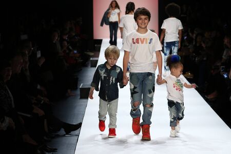 NEW YORK, NY - FEBRUARY 11: Kids perform on the runway during Rookie USA Presents Kids Rock! Fall 2016 at New York Fashion Week on February 11, 2016 in NYC.のeditorial素材