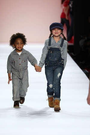 NEW YORK, NY - FEBRUARY 11: Kids perform on the runway during Rookie USA Presents Kids Rock! Fall 2016 at New York Fashion Week on February 11, 2016 in NYC.のeditorial素材