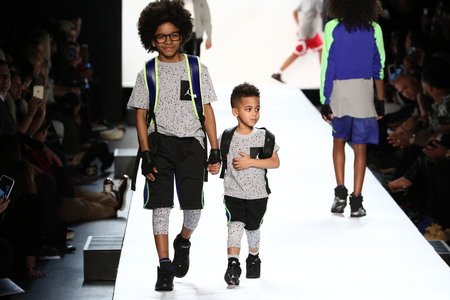 NEW YORK, NY - FEBRUARY 11: Kids perform on the runway during Rookie USA Presents Kids Rock! Fall 2016 at New York Fashion Week on February 11, 2016 in NYC.のeditorial素材
