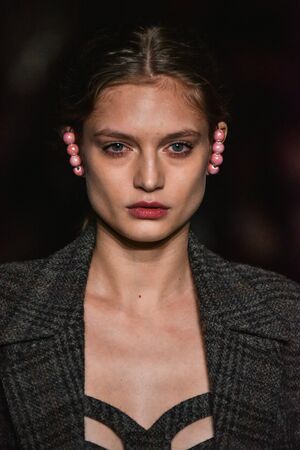PARIS, FRANCE - MARCH 01: A model walks the runway during the Y/Project show as part of the Paris...
