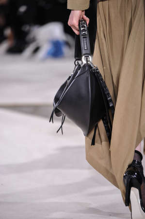 PARIS, FRANCE - MARCH 4: A Model walks runway at the Loewe show during Paris Fashion Week Autumn/Winter 2016/17 on March 4, 2016 in Paris, France.のeditorial素材