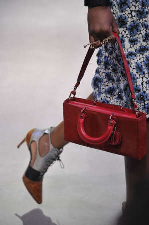 PARIS, FRANCE - MARCH 04: A model walks the runway during the Christian Dior show as part of the Paris Fashion Week Womenswear F/W2016/17 on March 4, 2016 in Paris, France.のeditorial素材