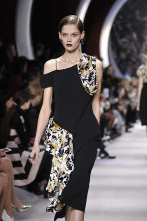PARIS, FRANCE - MARCH 04: A model walks the runway during the Christian Dior show as part of the...