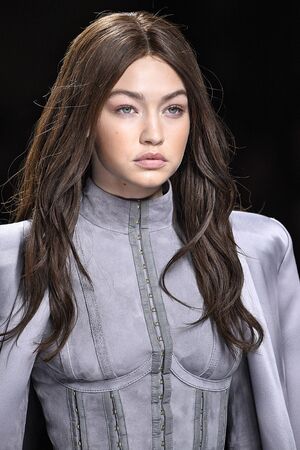 PARIS, FRANCE - MARCH 03: Gigi Hadid  walks the runway during the Balmain show as part of the Paris Fashion Week Womenswear Fall/Winter 2016/2017 on March 3, 2016 in Paris, France.のeditorial素材