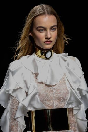 PARIS, FRANCE - MARCH 03: Maartje Verhoef walks the runway during the Balmain show as part of the Paris Fashion Week Womenswear Fall/Winter 2016/2017 on March 3, 2016 in Paris, France.のeditorial素材