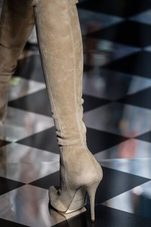 PARIS, FRANCE - MARCH 03: A model walks the runway during the Balmain show as part of the Paris Fashion Week Womenswear Fall/Winter 2016/2017 on March 3, 2016 in Paris, France.のeditorial素材