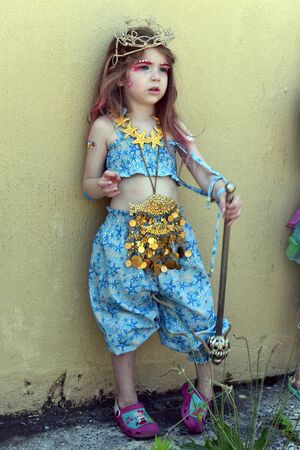NEW YORK - JUNE 18, 2016: Participants march in the 34th Annual Mermaid Parade at Coney Island, the largest art parade in the nation and a celebration of ancient mythology on June 18, 2016 in Brooklyn NY.のeditorial素材
