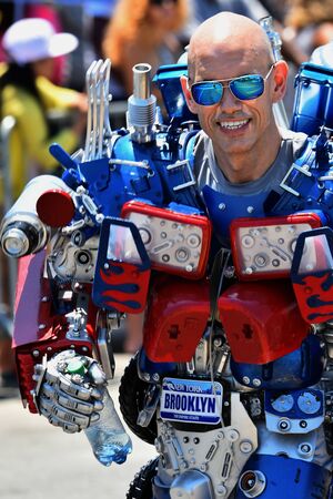 NEW YORK - JUNE 18, 2016: Participants march in the 34th Annual Mermaid Parade at Coney Island, the...