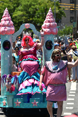 NEW YORK - JUNE 18, 2016: Participants march in the 34th Annual Mermaid Parade at Coney Island, the...