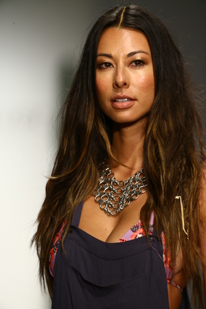 MIAMI, FL - JULY 18: A model walks runway in designer swim apparel during the Tori Praver Swimwear fashion show at Funkshion tent for Miami Swim Week on July 18, 2015のeditorial素材