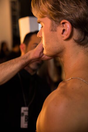 MIAMI, FL - JULY 15: A general atmosphere backstage during KEBOE Spring Summer 2017 Runway accessory show at Funkshion Sunset venue on July 15, 2016 in Miami Beach, FLのeditorial素材