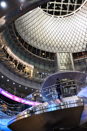 NEW YORK, NY-OCTOBER 22: Fulton Center is part of a $1.4 billion project by the Metropolitan Transportation Authority and connects ten services via an east-west underground passageway.のeditorial素材