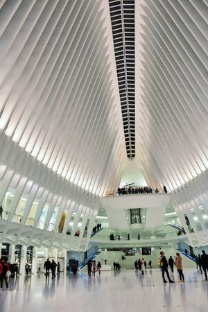 Vertical shot of WTC subway station in  NYC.