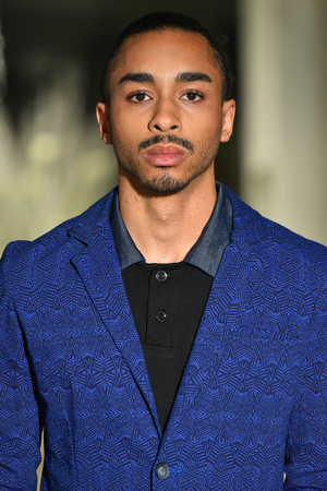 NEW YORK, NY - JANUARY 30: A model walks the runway at the ANTINOO Menswear FALL 2017 Metamorphosis Collection at the Prince George Gallery on January 30, 2017 in New York City.のeditorial素材
