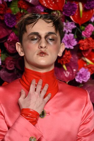 NEW YORK, NY - FEBRUARY 02: A model walks the runway at the Palomo Spain Collection during NYFW: Men's at the Cadillac House on February 2, 2017 in New York City.のeditorial素材