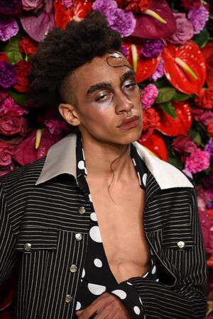 NEW YORK, NY - FEBRUARY 02: A model walks the runway at the Palomo Spain Collection during NYFW: Men's at the Cadillac House on February 2, 2017 in New York City.のeditorial素材