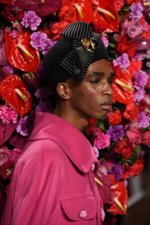 NEW YORK, NY - FEBRUARY 02: A model walks the runway at the Palomo Spain Collection during NYFW: Men's at the Cadillac House on February 2, 2017 in New York City.のeditorial素材