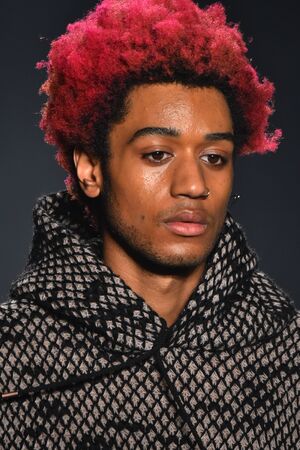 NEW YORK, NY - FEBRUARY 01: A model walks the runway at Rochambeau - Runway - NYFW: Men's at Skylight Clarkson North on February 1, 2017 in New York City.のeditorial素材