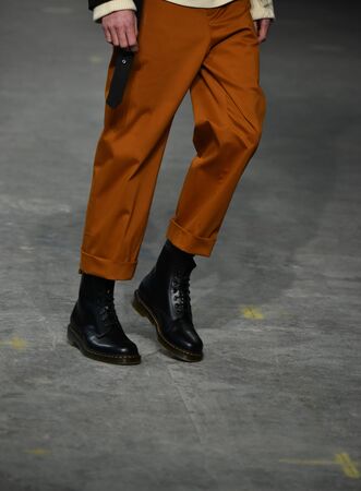 NEW YORK, NY - JANUARY 31: A model walks the runway during the Carlos Campos Runway show during NYFW: Mens on January 31, 2017 in New York City.のeditorial素材