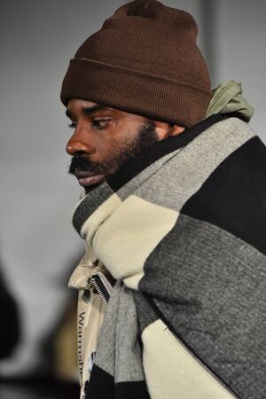 NEW YORK, NY - JANUARY 31: A model walks the runway wearing N. Hoolywood during NYFW: Mens on January 31, 2017 in New York City.のeditorial素材