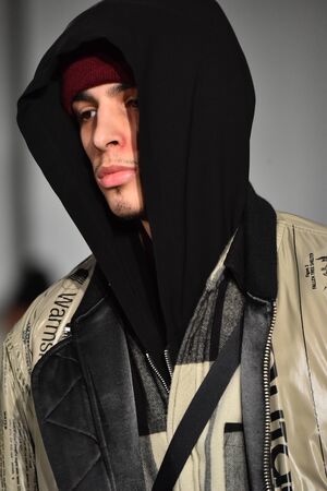 NEW YORK, NY - JANUARY 31: A model walks the runway wearing N. Hoolywood during NYFW: Mens on January 31, 2017 in New York City.のeditorial素材