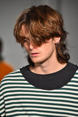 NEW YORK, NY - JANUARY 31: A model walks the runway wearing N. Hoolywood during NYFW: Mens on January 31, 2017 in New York City.のeditorial素材