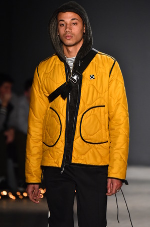 NEW YORK, NY - JANUARY 31: A model walks the runway during the Ovadia and Sons Runway show during NYFW: Mens at Skylight Clarkson North on January 31, 2017 in New York City.のeditorial素材
