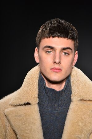 NEW YORK, NY - FEBRUARY 01: A model walks the runway during the Todd Snyder NYFW: Mens show at Skylight Clarkson North on February 1, 2017 in New York City.のeditorial素材