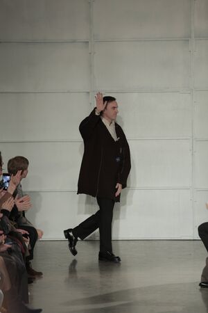 NEW YORK, NY - FEBRUARY 01: Raf Simons walks the runway at the Raf Simons fashion show during NYFW: Mens  February 1, 2017 in New York City.のeditorial素材