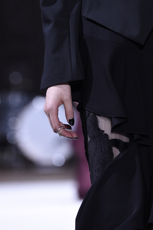 NEW YORK, NY - FEBRUARY 09: A model walks the runway at the Adeam fashion show during New York Fahion Week at The High Line Hotel on February 9, 2017 in New York City.のeditorial素材