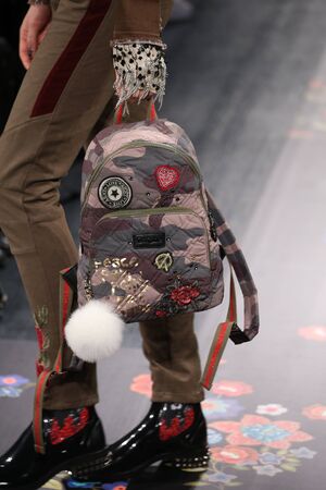 NEW YORK, NY - FEBRUARY 09: A model walks the runway at the Desigual show New York Fashion Week The...