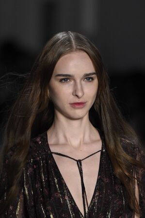 NEW YORK, NY - FEBRUARY 09: A model walks the runway at Erin Fetherston fashion show during, New York Fashion Week on February 9, 2017 in New York City.のeditorial素材