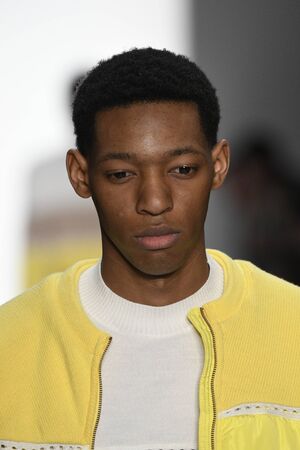 NEW YORK, NY - FEBRUARY 10: A model walks the runway for the Telfar collection during, New York Fashion Week on February 10, 2017 in New York City.のeditorial素材