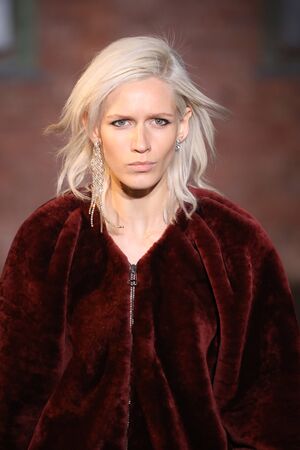 NEW YORK, NY - FEBRUARY 10: A model walks the runway at the Hellessy fashion show during New York Fashion Week at Highline Stages on February 10, 2017 in New York City.のeditorial素材