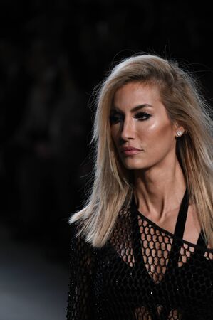 NEW YORK, NY - FEBRUARY 10: A model walks the runway for Hakan Akkaya collection during, New York Fashion Week  on February 10, 2017 in New York City.のeditorial素材