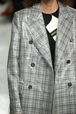 NEW YORK, NY - FEBRUARY 10: A model walks the runway at the Calvin Klein Collection Autumn Winter 2017 fashion show during New York Fashion Week on February 10, 2017 in New York City.のeditorial素材