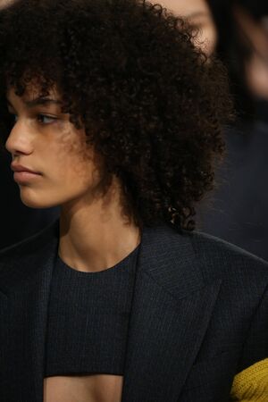 NEW YORK, NY - FEBRUARY 10: Models walk the runway finale at the Calvin Klein Collection Autumn Winter 2017 fashion show during New York Fashion Week on February 10, 2017 in New York City.のeditorial素材