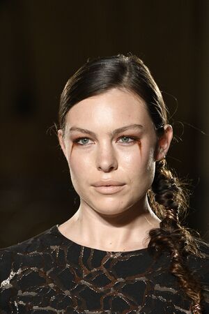 NEW YORK, NY - FEBRUARY 11: A model walks the runway for the Christian Siriano collection during, New York Fashion Week on February 11, 2017 in New York City.のeditorial素材